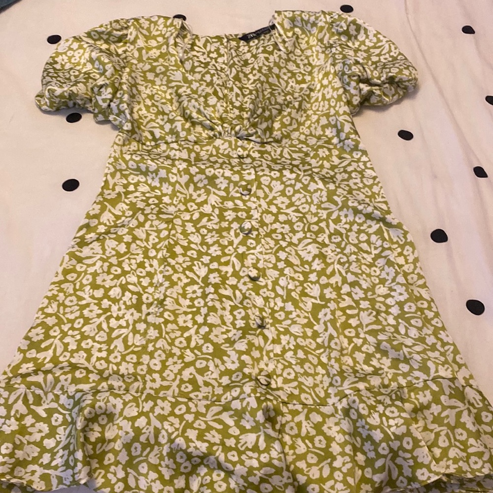 Zara printed mini dress